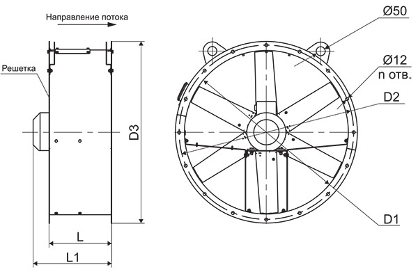 Напорные вентиляторы РОСА-VGT-10 чертеж.jpg